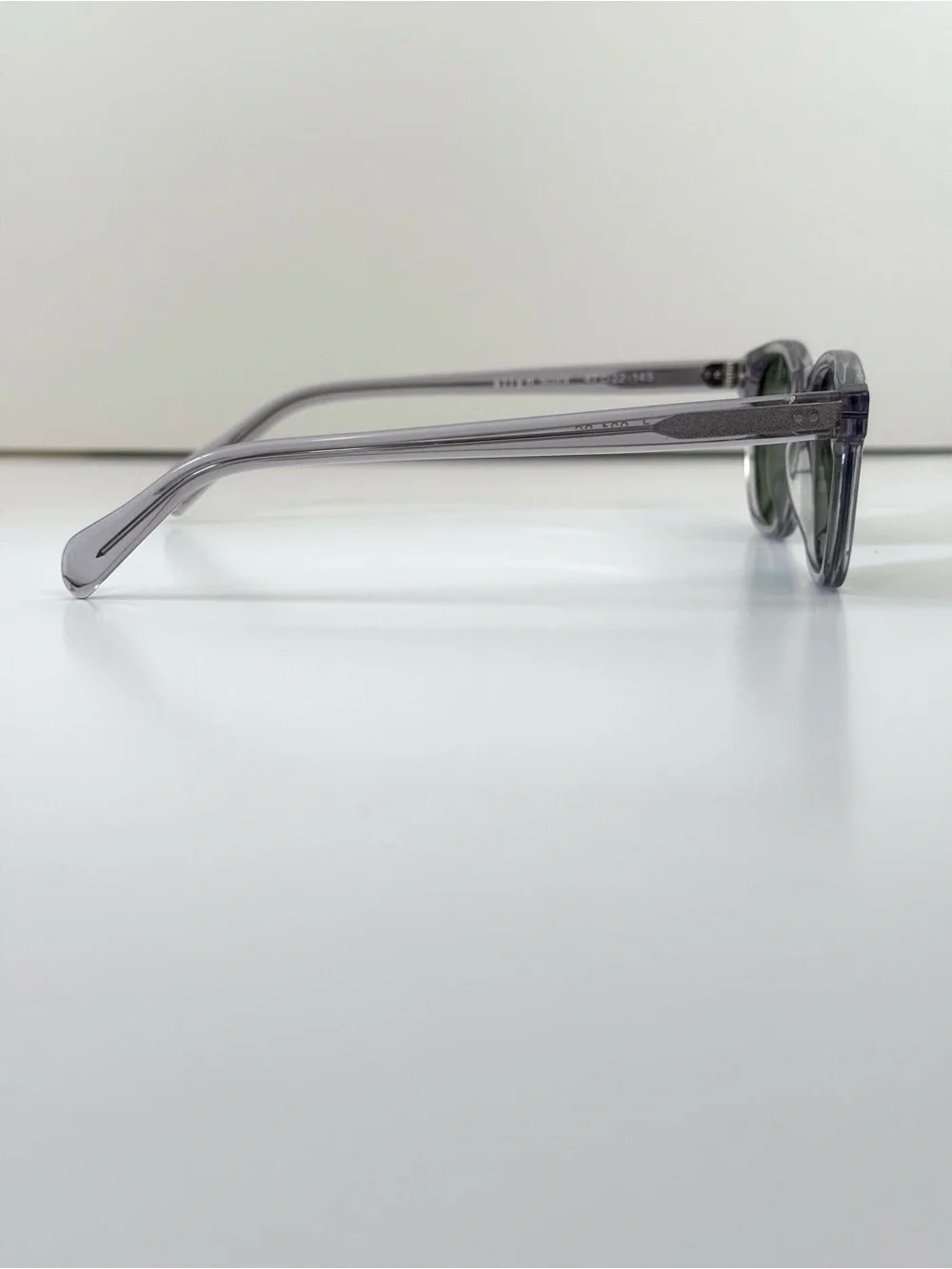 Allyn Scura Legend Sunglasses Grey Smoke 47mm Frame Green Lenses Made In Japan